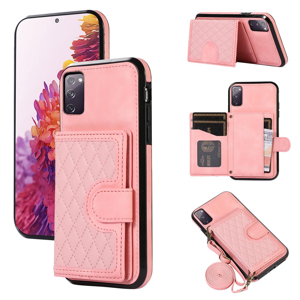 For Samsung Galaxy S20 FE 2022/S20 FE/S20 FE 5G/S20 Lite Case Card Holder TPU+PU Leather Phone Shell