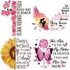 Creative Letter Thermal Stickers Flower Butterfly Decals Heat Transfer Clothes Stickers T-Shirt Diy Hoodies Patch For Clothes