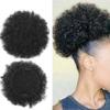 Афро-пушистый хвост с завязками на шнурке Шиньон Короткая синтетическая кудрявая искусственная булочка для волос
