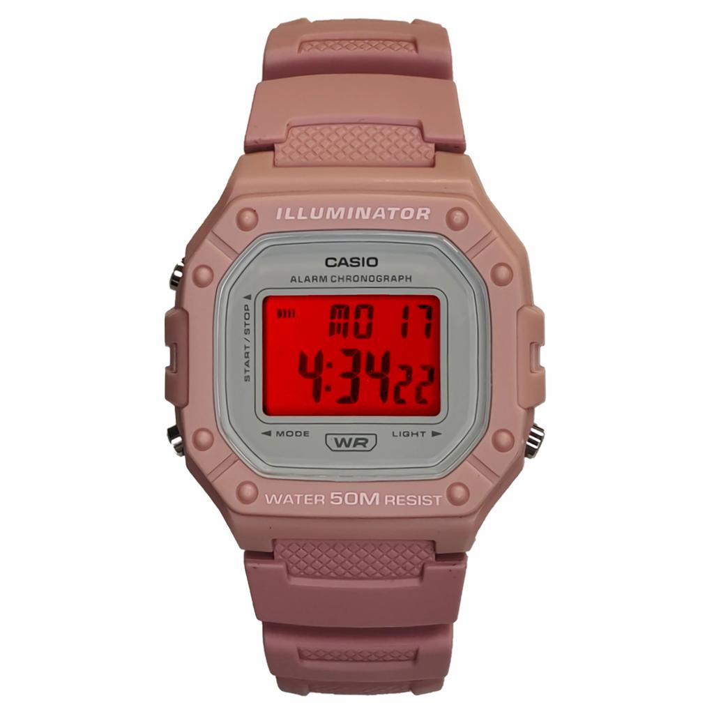 Casio Унисекс ПОДРОСТКОВЫЕ Розовые Часы W-218HC-4AV(Watch3--)