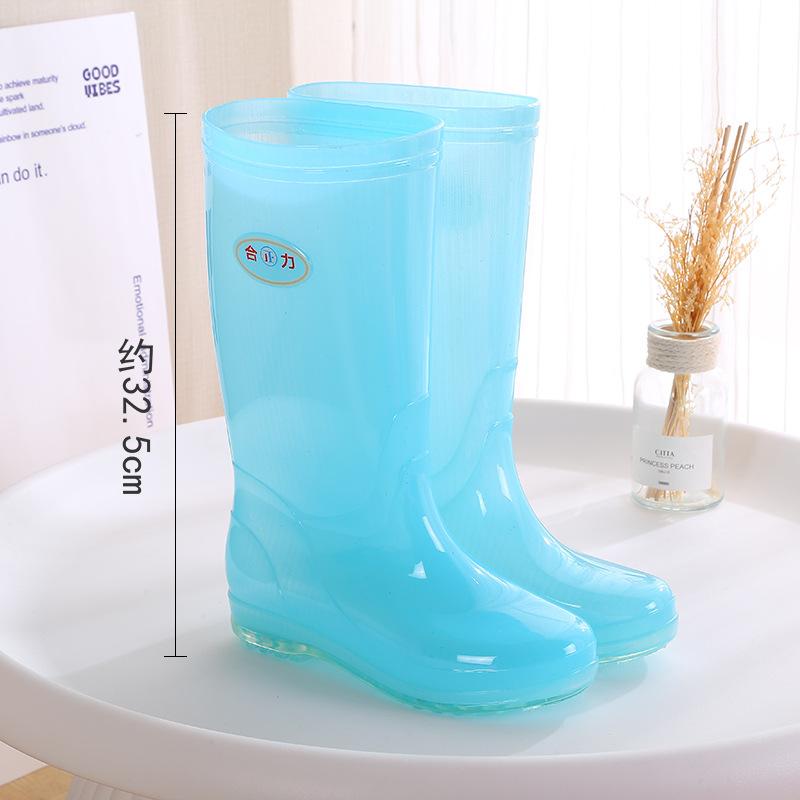 Длинные резиновые сапоги женские модные дождевые туфли женские взрослые без подкладки с высоким голенищем водонепроницаемые туфли быстросохнущие резиновые туфли лето