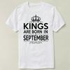 Короли рождаются в сентябре, футболка унисекс с короткими рукавами на день рождения