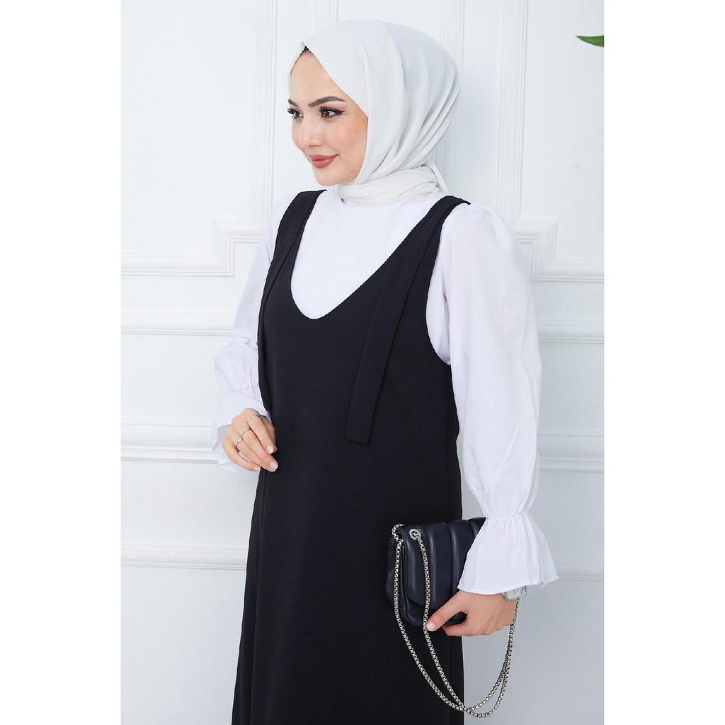 Вязаное платье без рукавов Nehir, черное Hm2389