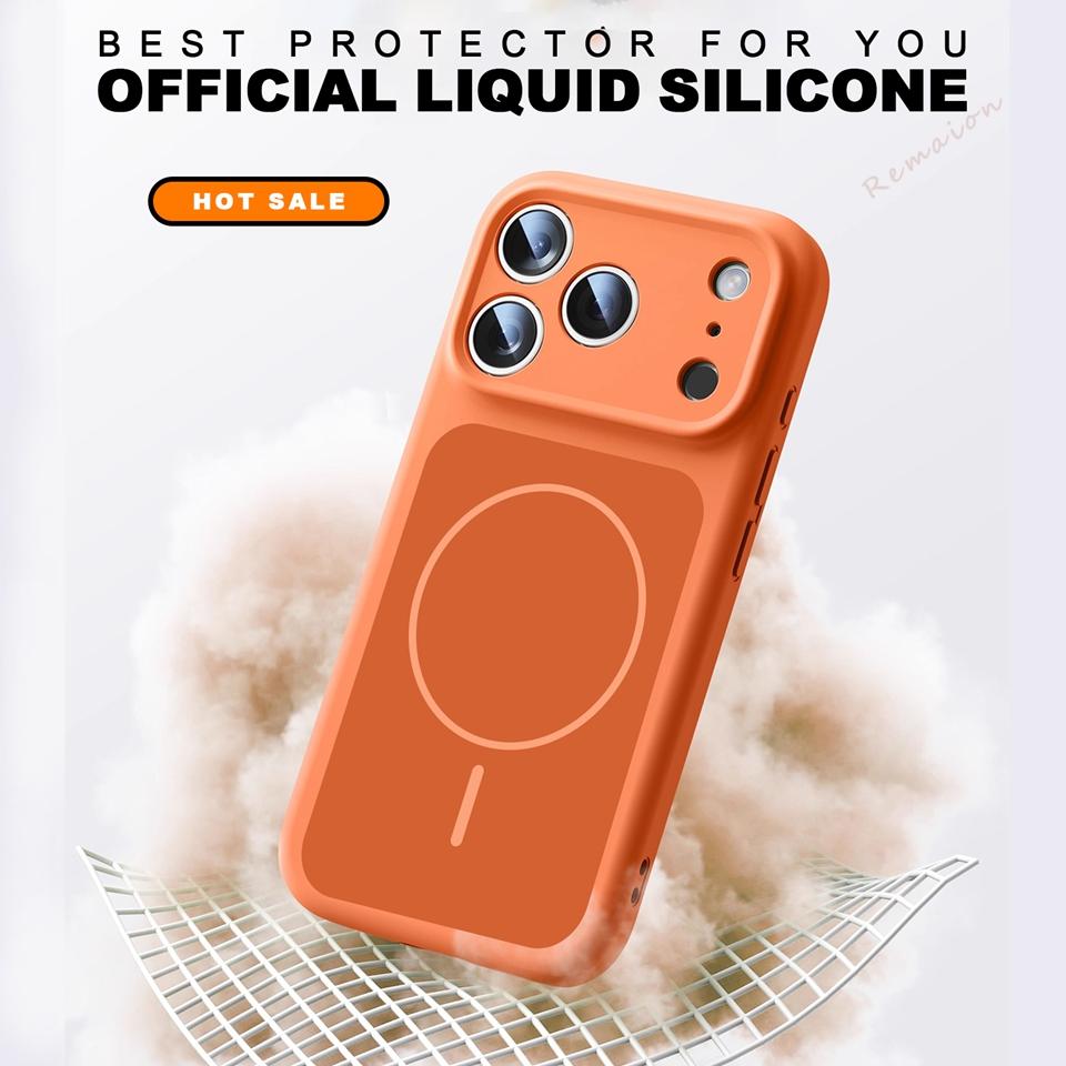 New Official Liquid Silicone For Magsafe Magnetic Phone Case For iPhone 17 Pro Max Air 14 15 16 Plus 13 ShockProof Soft Cover