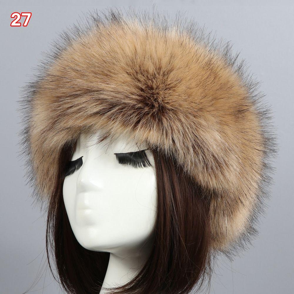 Outdoor Earwarmer Winter Thick Fluffy Faux Fur Women Russian Cap Headband Hat