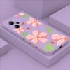 Чехол для телефона с рисунком розовых цветов и лепестков с квадратным краем, жидкий силикон, ТПУ, полное покрытие, защитный чехол для камеры Xiaomi Redmi