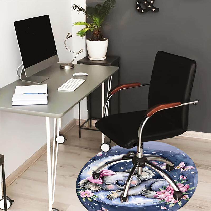 1PC Koala Non-Slip Floor Round carpet, Office, family, bedroom, Large Area Rug Indoor Rugs, Durable PolyesterH0415