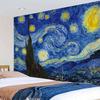 Гобелен Ван Гога Знаменитое напечатанное одеяло Настенный гобелен Звезда Луна Ночь Украшение спальни Кабинет Аренда комнаты 95x75 см