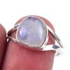 Натуральный Радужный Лунный Камень Драгоценный Камень Ручной Работы Кольцо из Стерлингового Серебра 925 пробы Размер 8 F9f91