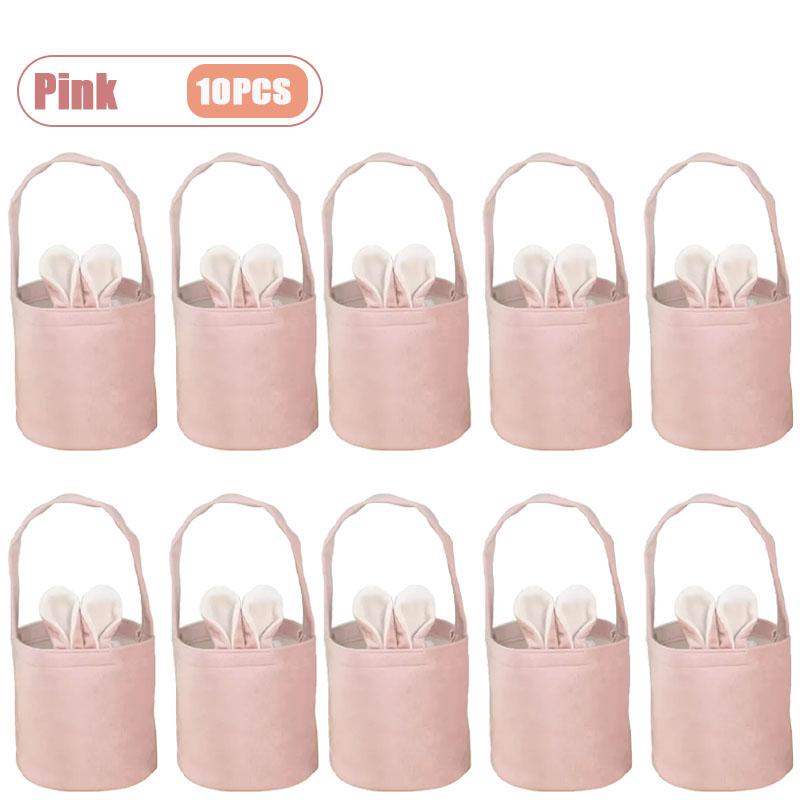 Пасхальные принадлежности Сумочка-корзинка с кроликом Подарочная коробка Контейнер для конфет с кроличьими ушками Весенний праздник Охота за яйцами Прочный держатель для угощений