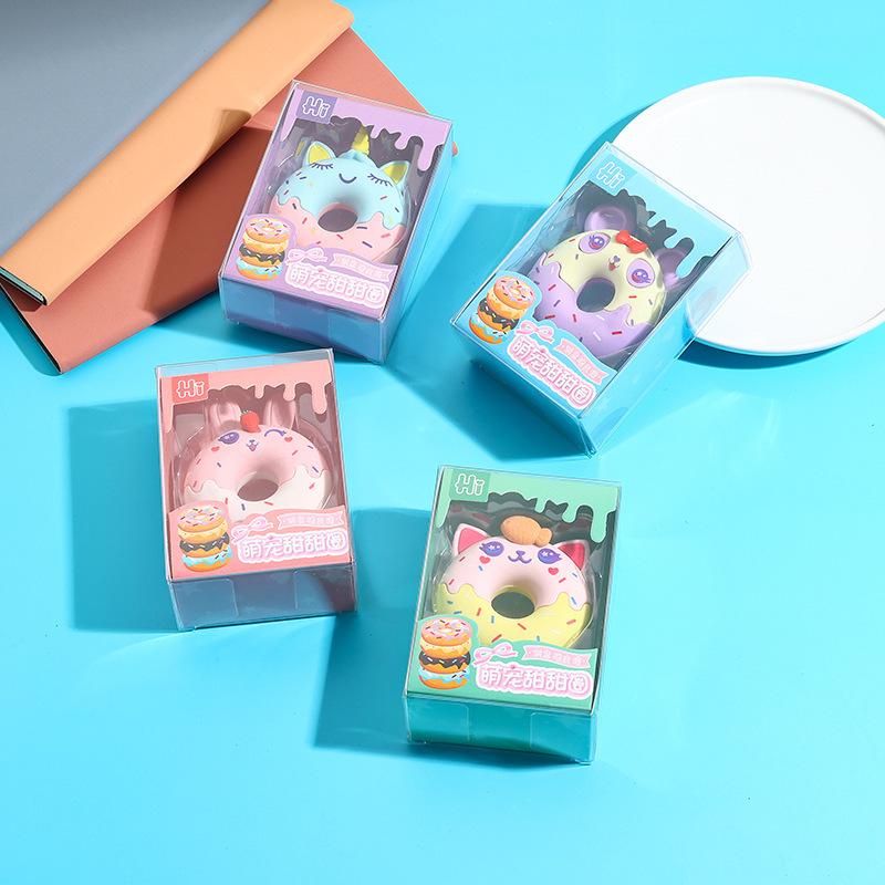 Милая канцелярия Kawaii Милый питомец Увеличенный пончик Стирательная резинка, которую можно отсоединить Подарок для детского сада Ученик начальной школы Офис Школьные принадлежности