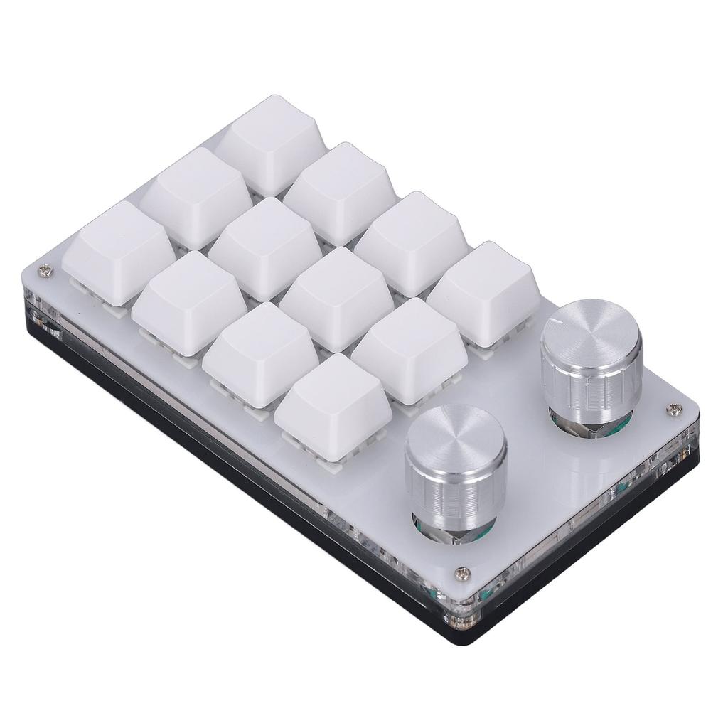 Mini USB Keypad 12 Key Multifunctional Shortcut Programmable Keyboard with 2 Knob for Gaming