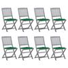 Day and Night - Day and Night Folding Garden Chairs 8 Units and Cushions Solid Acacia Wood