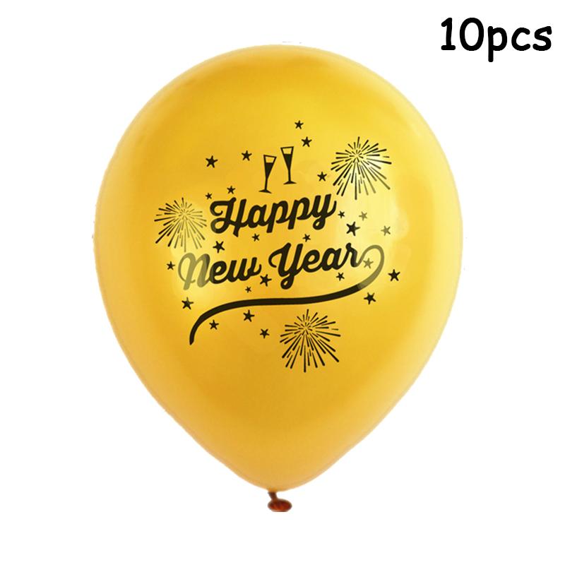 10pcs 2025 Latex Balloons 12Inch Happy New Year Baloon Christmas Gold Black Gray Ballons Xmas Home Decoration Party Supply