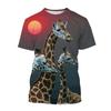 Fashion Funny Cartoon Animal Giraffe Graphic T Shirts For Men Summer Trend Casual Cute Harajuku Printed Round Neck Short Sleeve