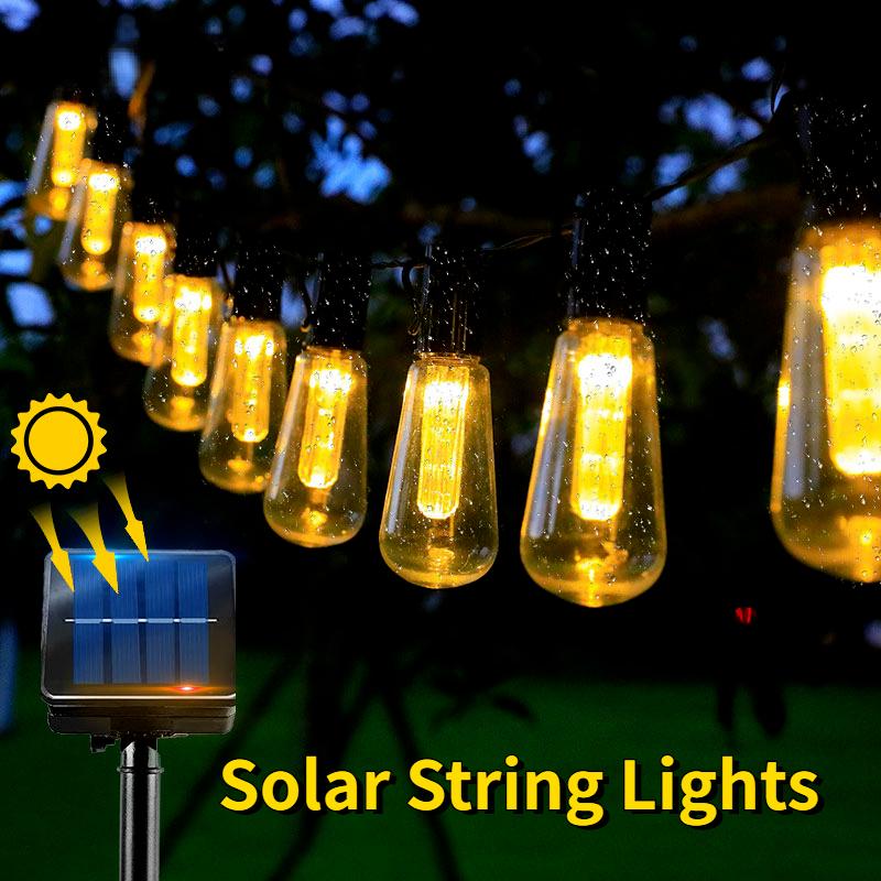 Солнечная светодиодная уличная лампа для кемпинга, струнная палатка, подвесной светильник, украшение для забора, подвесной светильник, светодиодная ретро-керосиновая лампа, украшение для двора, дня рождения