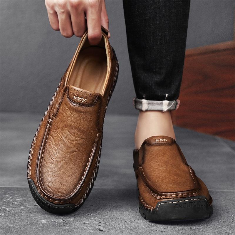 Winter/fall Men's Shoes Men's Light Comfortable Breathable Walking Flat Men Shoes Large Men's Leather Shoes