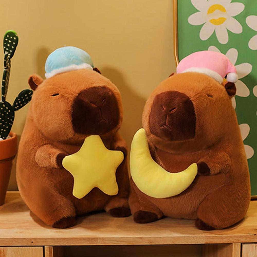 Moon Goodnight Capybara Doll Star Capybara Fluffty Doll Capybara Plush Toy Christmas