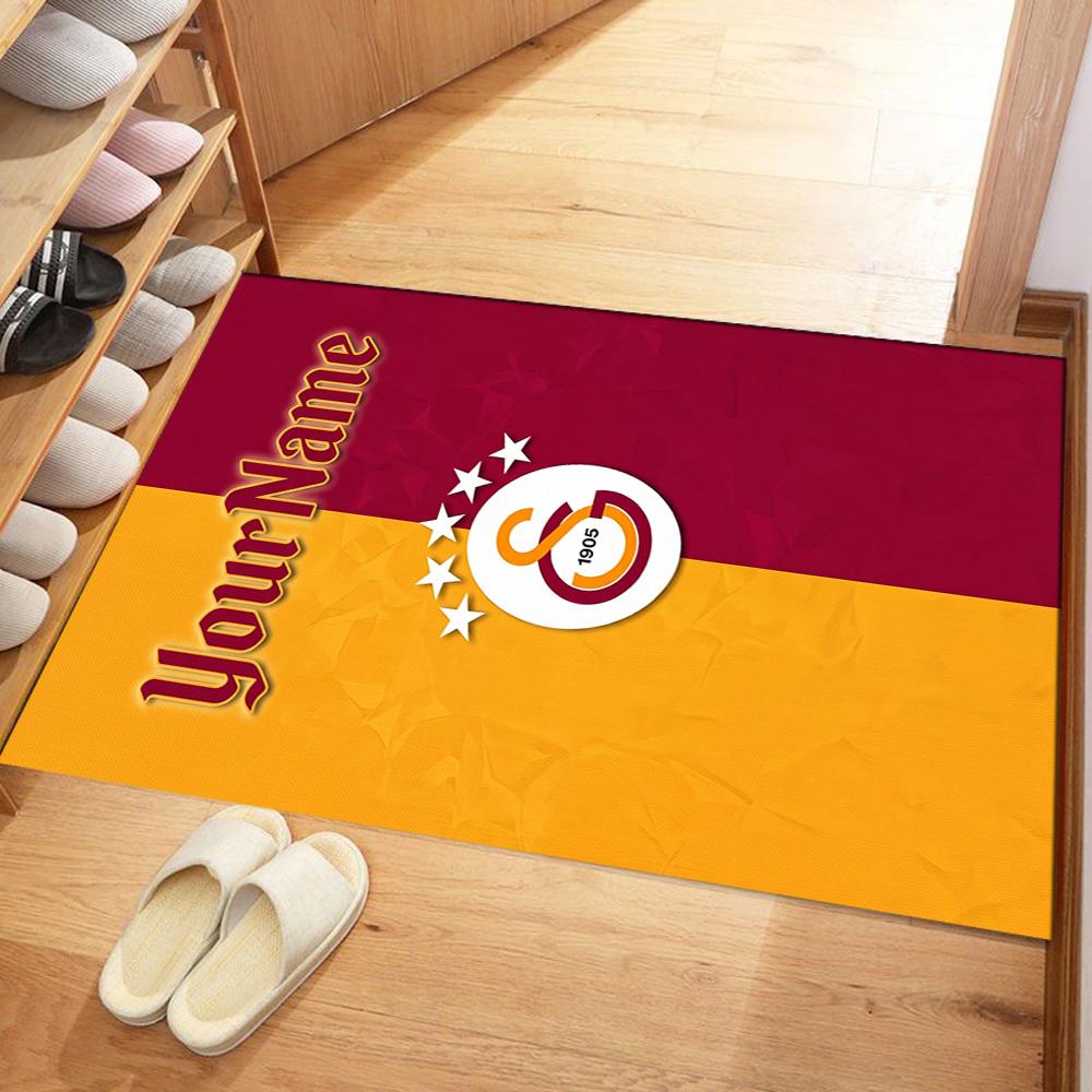 Galatasaray Personalized Text Floor Mat Suitable For Outdoor Game Room Entryway Balcony Antislip Carpet Anime Office Decor Birthdaychristmas Gift
