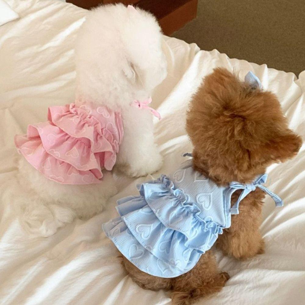 Pet Supplies Cute Pet Love Strap Cake Skirt Soft Breathable Pet Summer Clothes Thin Design Dog Vest Spring/Summer