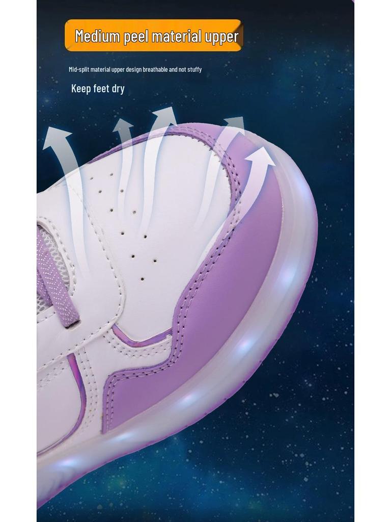 Перезаряжаемые роликовые коньки с двойными колесами и мигающими огнями для детей