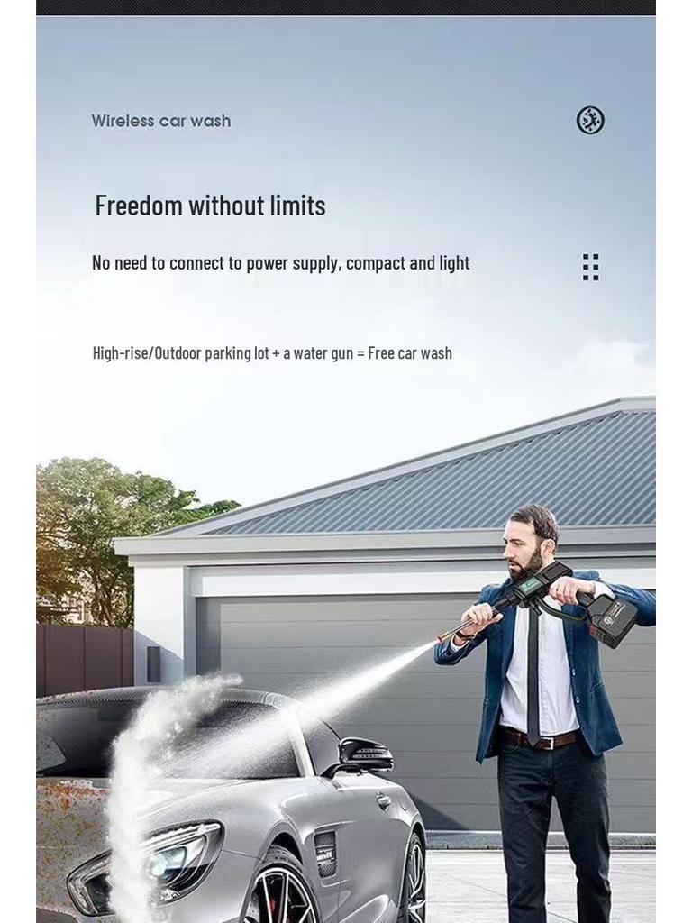 Rechargeable Cordless High-Pressure Car Wash Gun & Sprayer