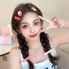 2Pcs Womens Girls Jelly Color Heart Acetate Hairpins Set Sweet Simple Hair Clips Hair Decorate Kids Barrettes Hair Accessories