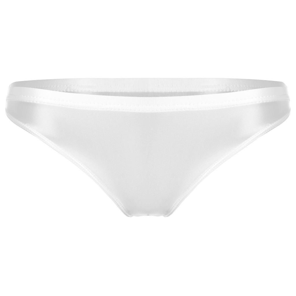 Женские глянцевые трусики с низкой посадкой, эластичный пояс, однотонное нижнее белье, дышащие плавки, плавки