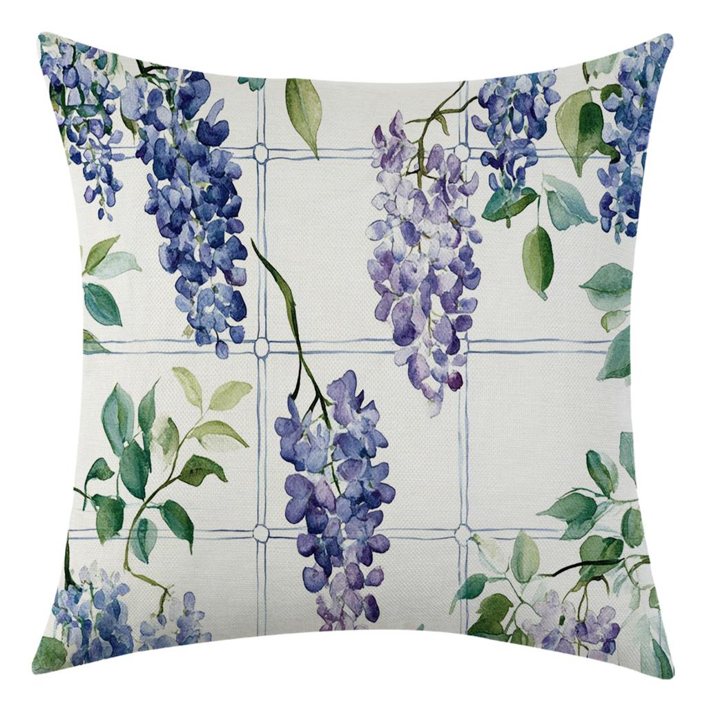 Новая скандинавская фиолетовая цветочная наволочка для украшения гостиной, автомобиля и спальни