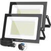 MEIKEE [100W Ultra Bright LED Floodlight, Set of 2] LED Work Light, Sign Light, 6500K Daylight, 10,000LM (1000W Equivalent), Fishing Light, Parking