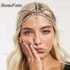 Stonefans мода Boho девушки кулон голова лоб цепочка кристалл свадебные волосы невесты тиара головные уборы ювелирные аксессуары 2021