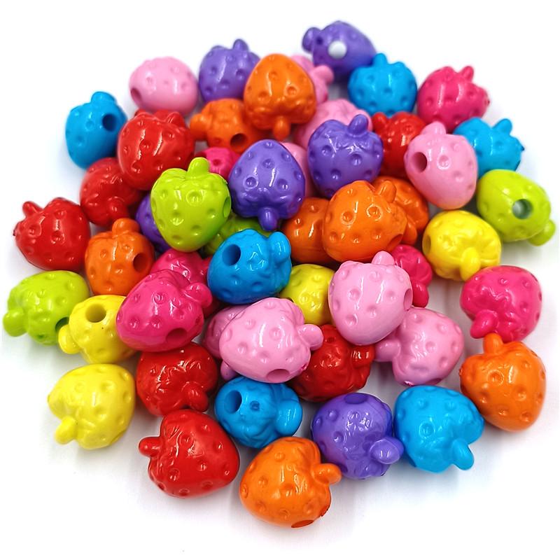 Бусины с буквами, свободные бусины для изготовления украшений своими руками, подвеска, изготовленная вручную из бисера конфетного цвета, цветок, звезда, клубника, бусины с отверстием