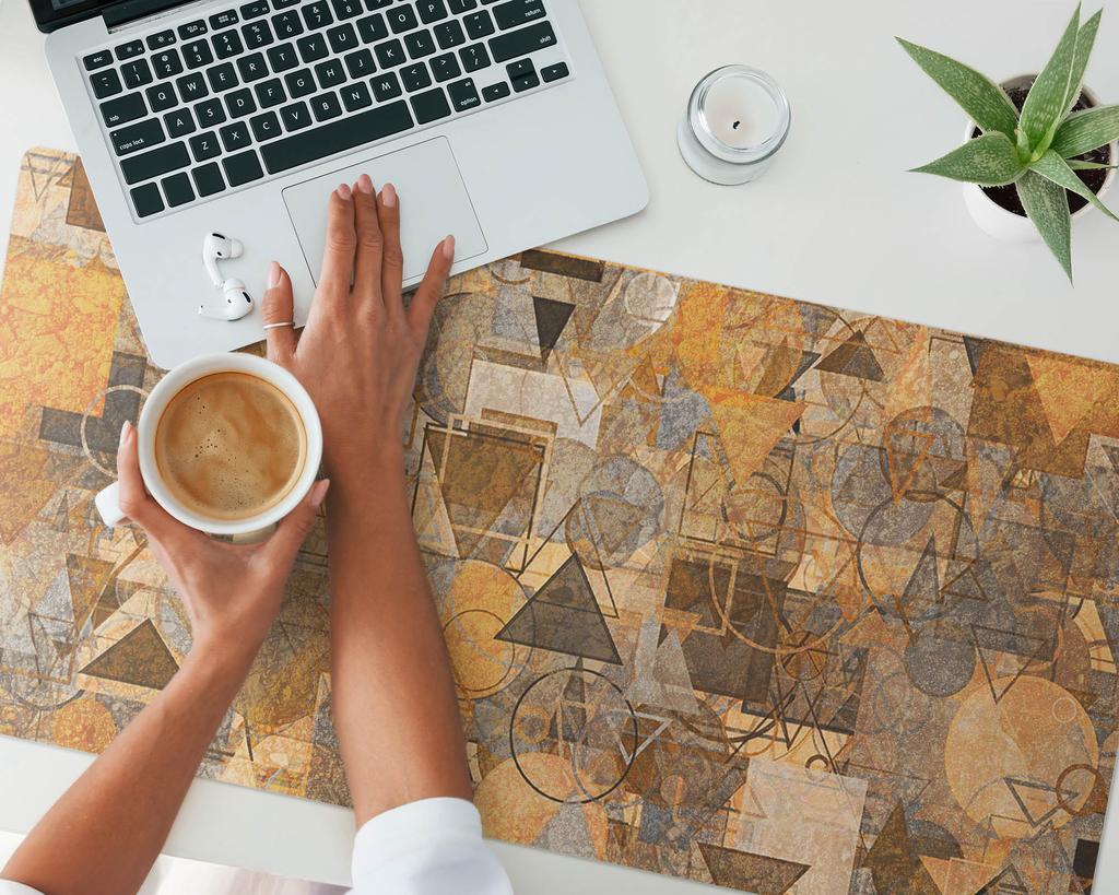 Decorative Desk Mat for Work and Study Geometric Patterns 100x50 cm