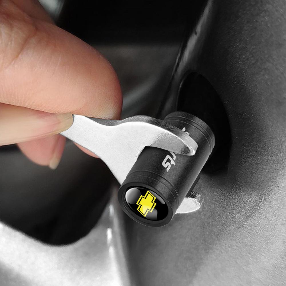 4Pcs 3D Metal Tire Valve Caps Car Tyre Air Stems Cover For Chevrolet Cruze Malibu Sail Spark Aveo SS Captiva Equinox Trax Impala BH9