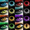 2 шт. Косплей Цветные контактные линзы для глаз Зеленые линзы для глаз Красота Макияж Зрачки на Хэллоуин