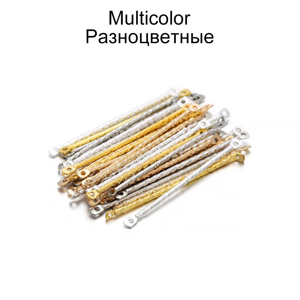 100Pcs/lot 15-40mm Gold Stripe Double Cylinder Bar Earrings Connecting For Jewelry Making Earring Pins DIY Supplies Accessories