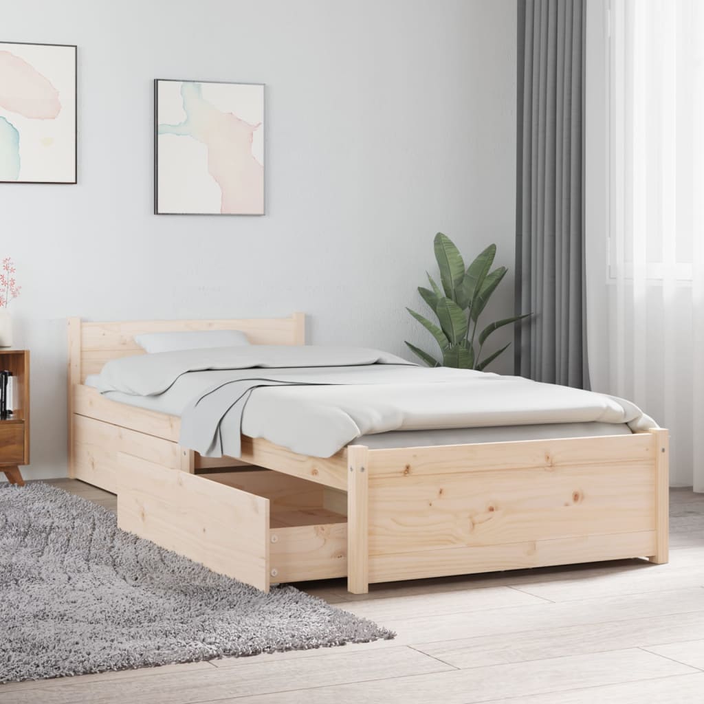 Bed with Drawers 75 x 190 cm