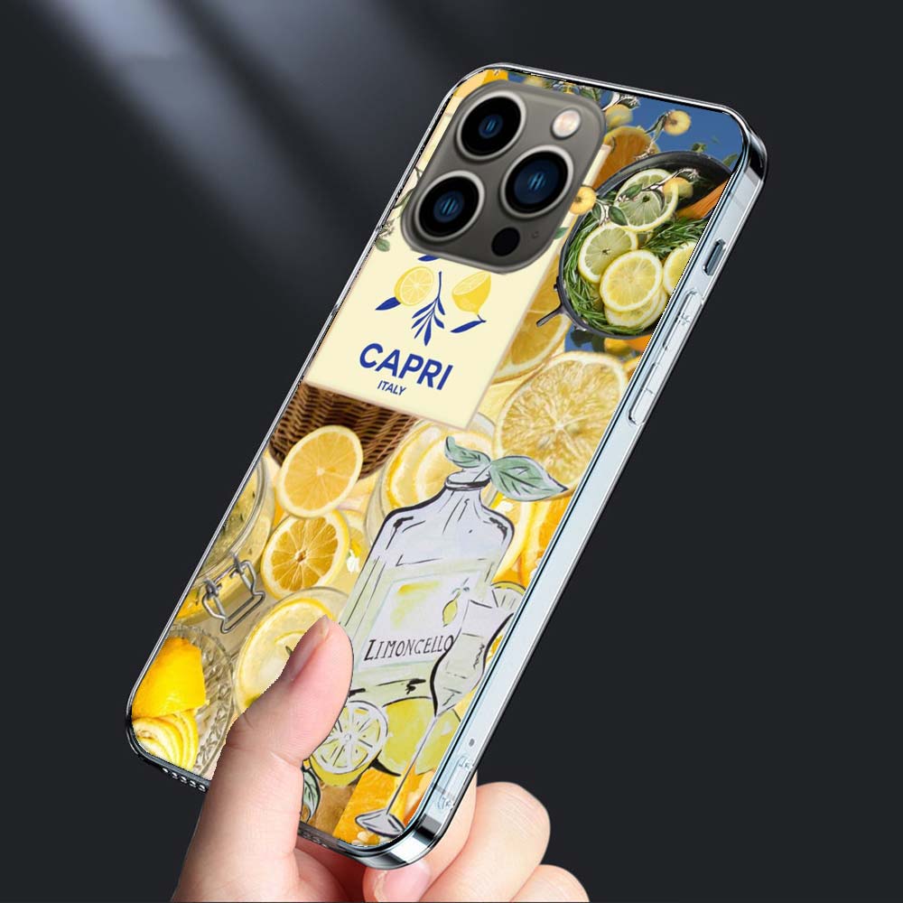 Лимонный чехол для телефона для iPhone 16E 15 Pro 14 Plus 17E 16 17 Pro Max Air 11 12 13 Mini Ударопрочный Capa Милый чехол ТПУ Прозрачный