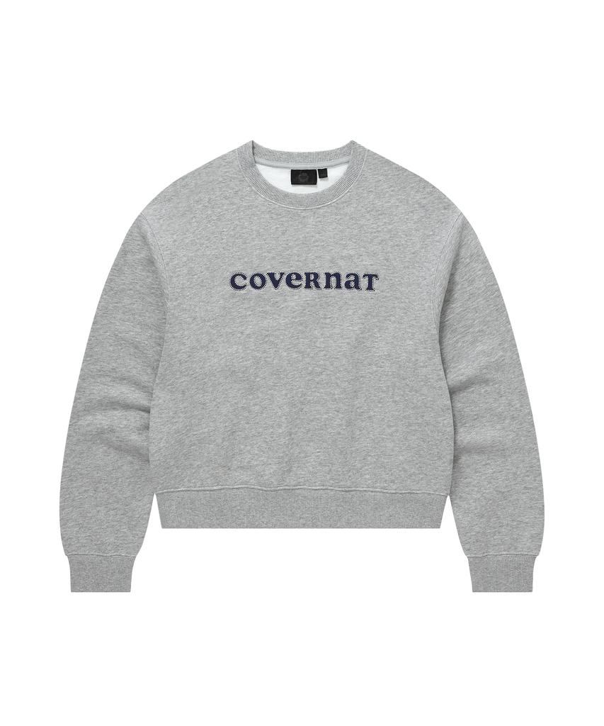 COVERNAT WOMAN Свитшот с логотипом Cooper, меланжево-серый