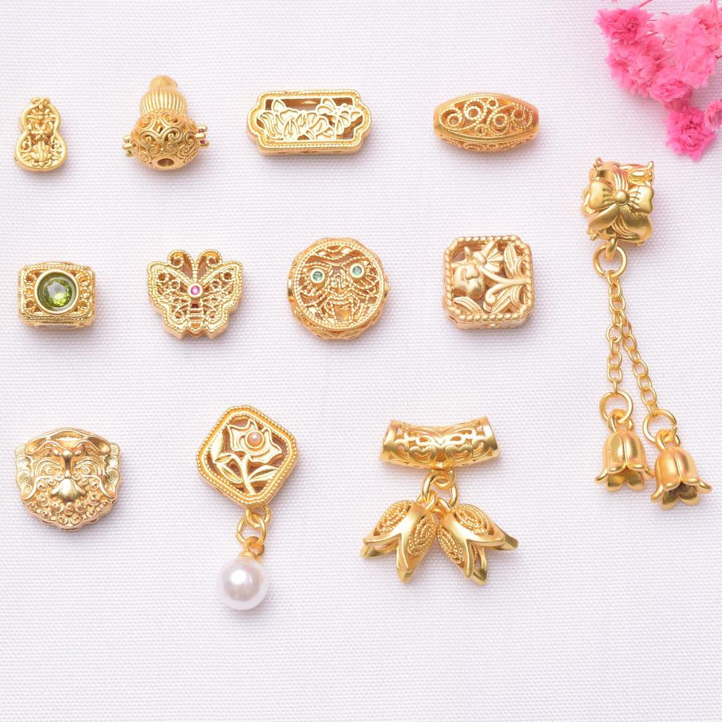 Сохраняющий цвет древний песок золото бусины-разделенные бабочка тыква браслет аксессуары бисерный браслет своими руками ожерелье ювелирные изделия свободные бусины