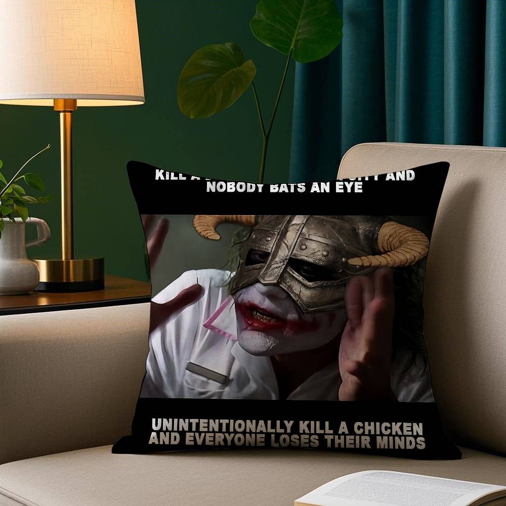 Эй Ты Ты Наконец Проснулся Мем Скайрим Наволочка Уютная Плюшевая Наволочка С Двусторонней Печатью – Домашний Подарок для Декора Спальни