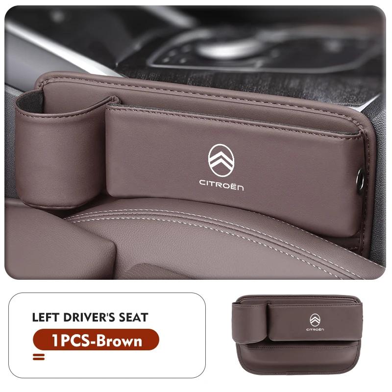Leather Car Seat Gap Filler Storage Box Cup Holder Accessories For Citroen Grand Berlingo Jumper Celysee Xsara Picasso Aircross CR4