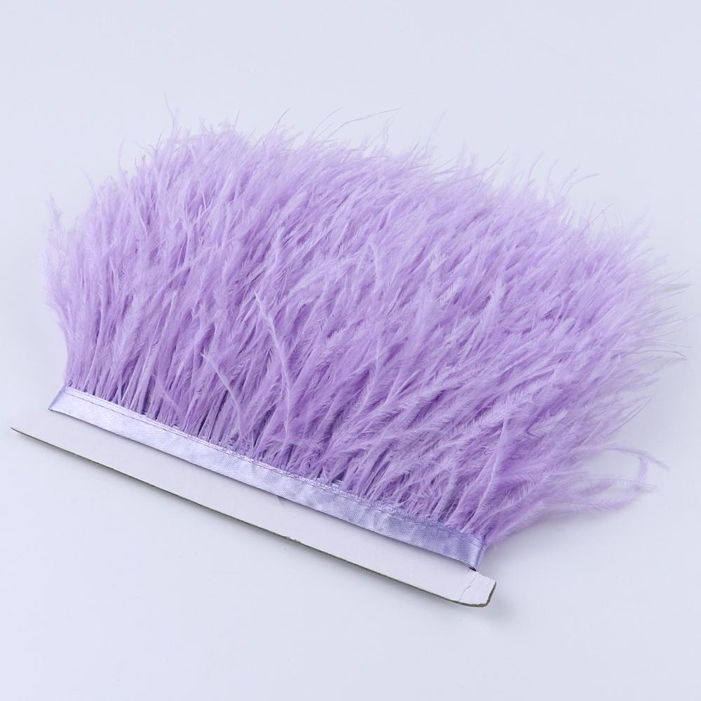 Feather8-10cm Light Purple Ostrich Feather Trims 1m 5m 10m for Crafts High Quality Plume Fringe Cosplay Festivals Clothing Ribbon Decor