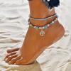 Бохо Летние Пляжные Браслеты на Ногу для Женщин Ракушка Черепахи Морская Звезда Древо Жизни Слон Браслет на Лодыжку Многослойная Цепочка Украшения на Ногу