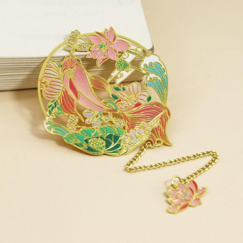 Dragon Chinese Style Bookmark Brid Tassel Book Page Marker Metal Book Clip School Office Supplies