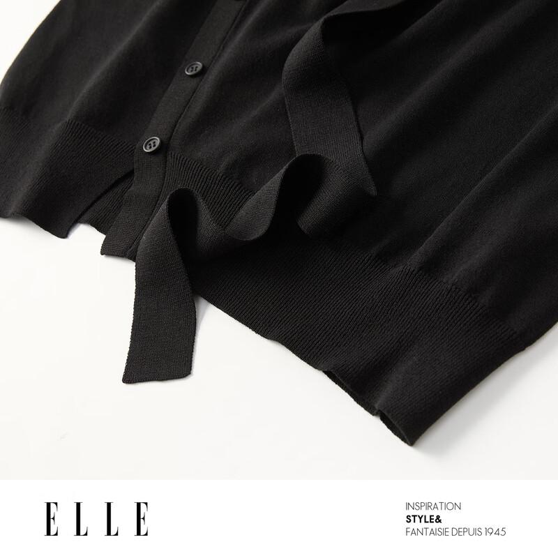 ELLE Черный вязаный топ без рукавов с воланами на воротнике