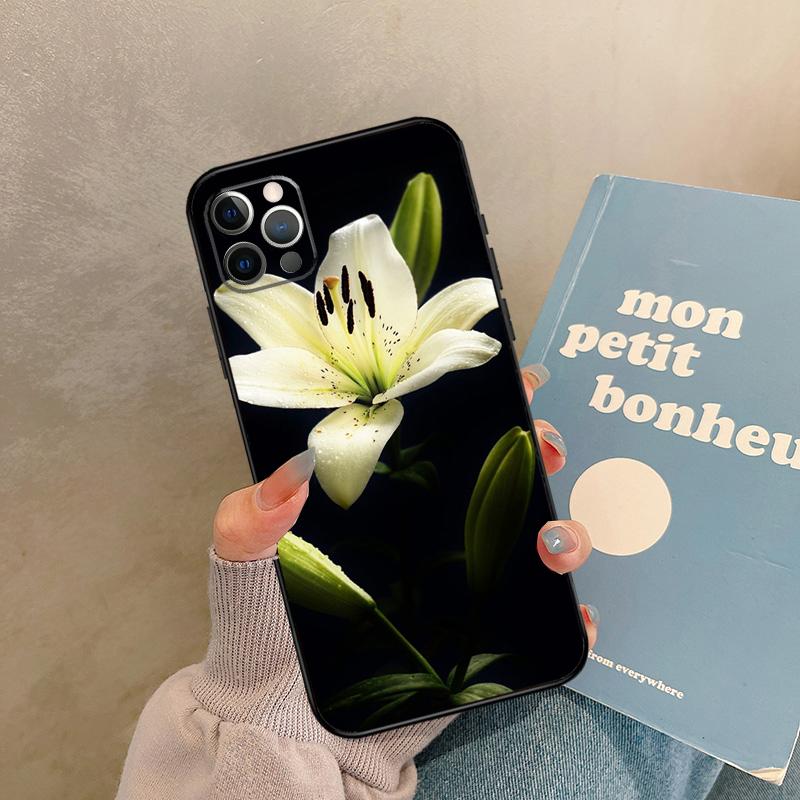 Чехол с цветами лилий для iPhone 17 Air 13 16 15 11 12 14 Pro Max 13 mini XR 15 16 Plus 16e Задняя крышка