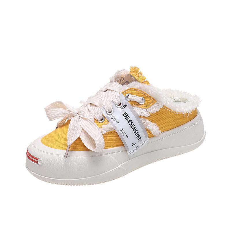 Xiaobai Cool Slippers Women's Summer Spring Outer Wear 2025 New Thick-soled Fashion One-pedal Bag Head Half-drag Lazy Canvas Shoes