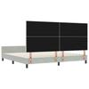 Boxspring Bed with Headboard Light Grey 200 x 200 cm Velvet