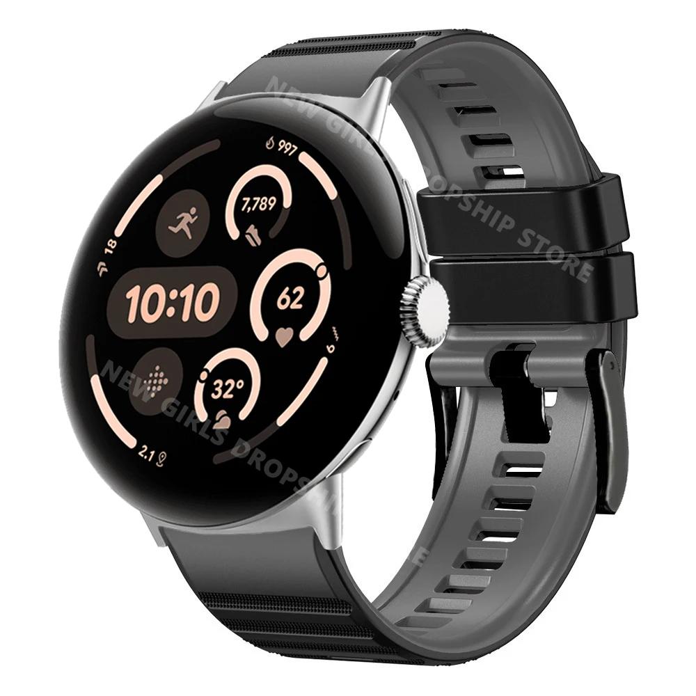 Мягкий силиконовый спортивный ремешок для Google Pixel Watch 3 45 мм Мужской браслет на запястье Заменяемые аксессуары для ремешка Pixel Watch 3 45 мм